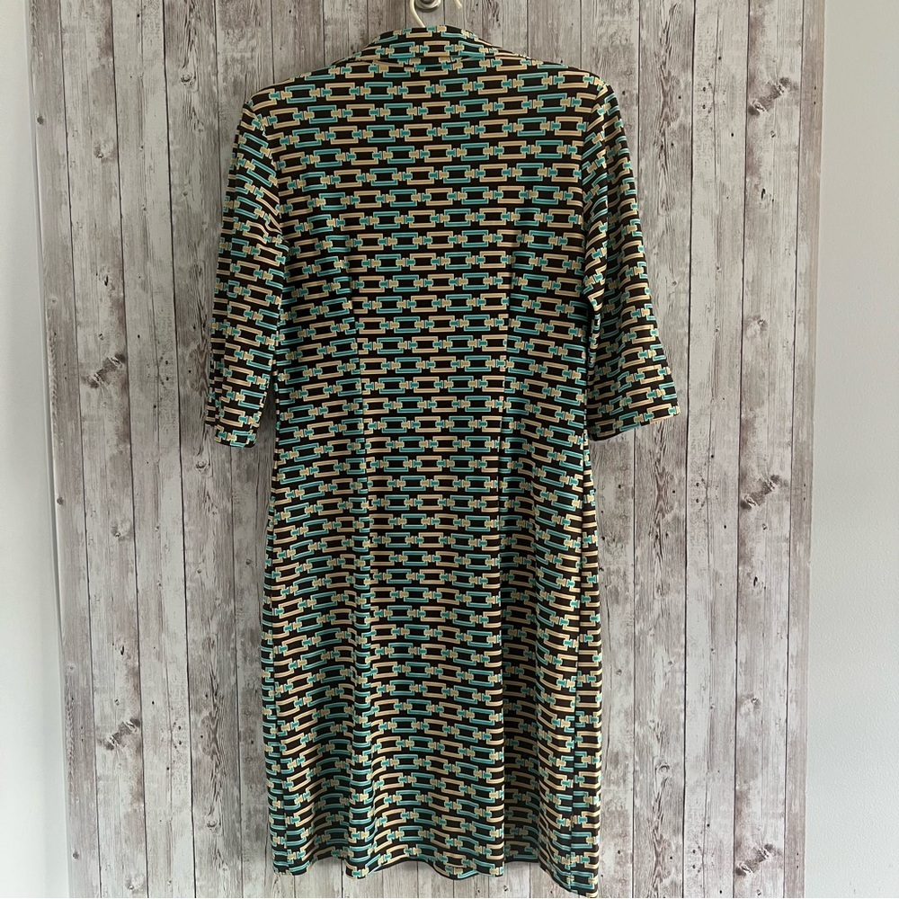 Jude Connally Multicolor Geometric Collared Stretchy Business Workplace Dress S - Picture 2 of 4